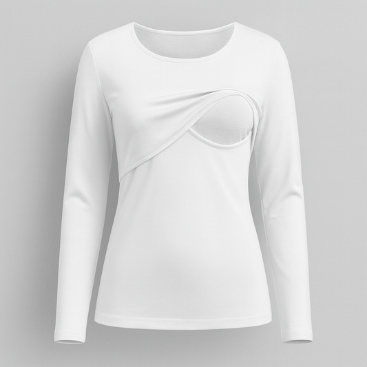 Pull d'allaitement M Manches Longues Blanc