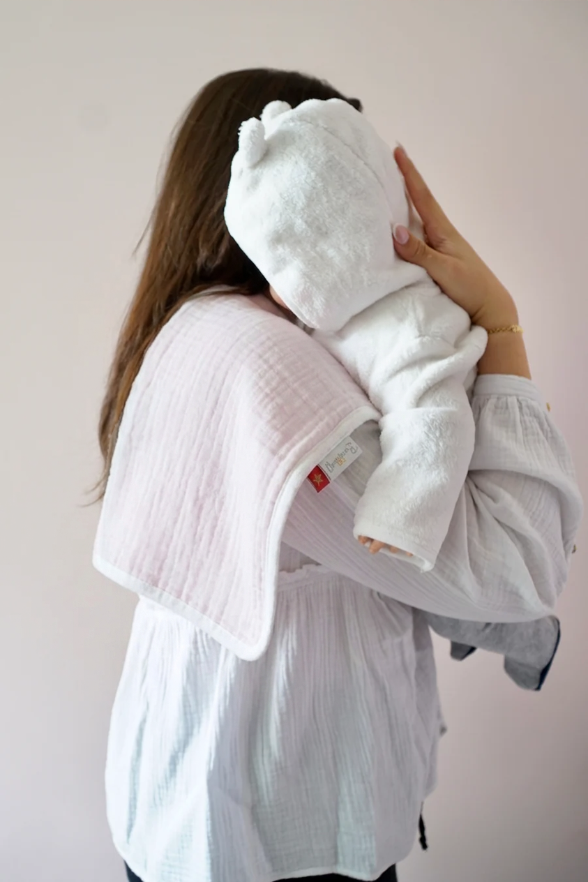 Serviette de Rot Bavoir d'épaule Gaze Rose Clair