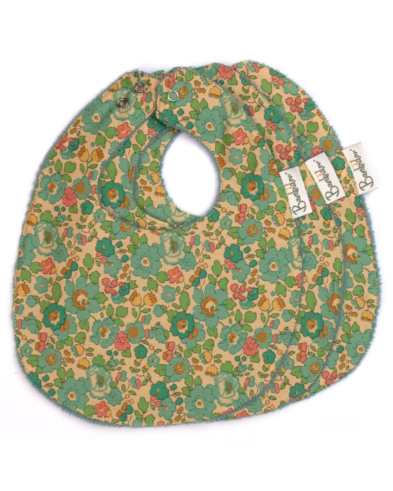 Pack 3 Bavoirs Classique Vert Betsy Liberty