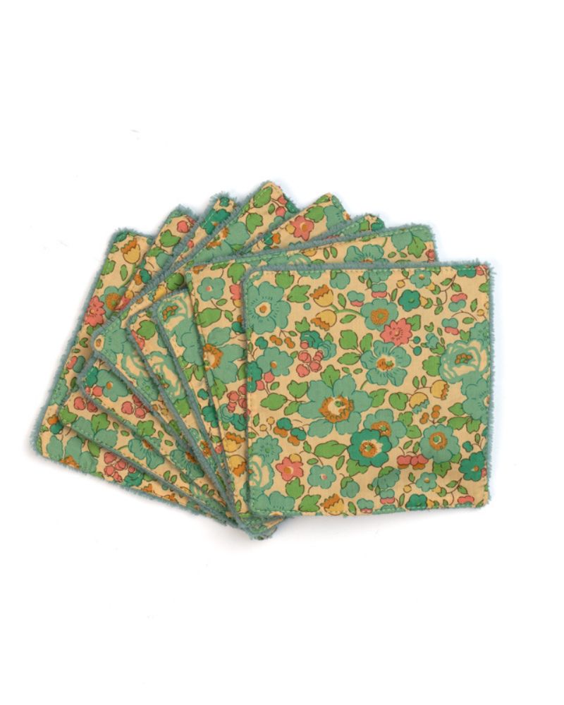 Pack 8 Lingettes Vert Betsy Liberty