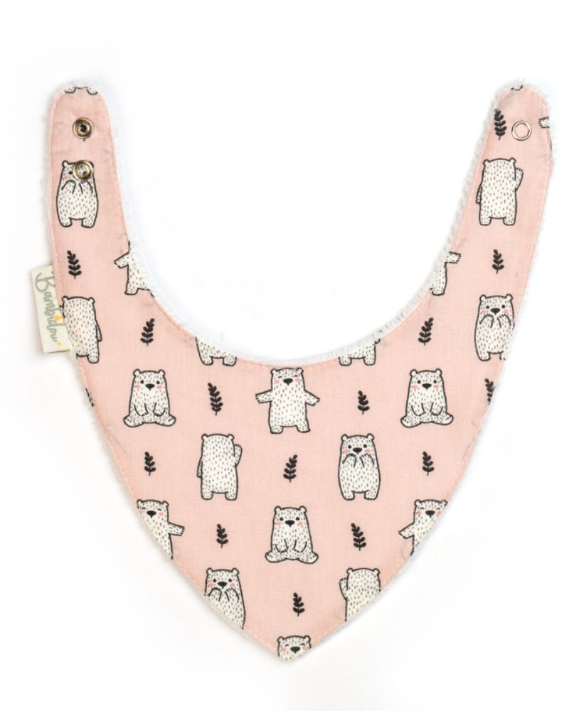 Bavoir Bandana Ourson Rose