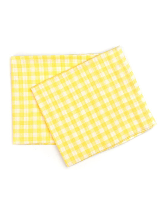 Lot 2 Bavoirs d'épaule Lange Carreaux Jaune
