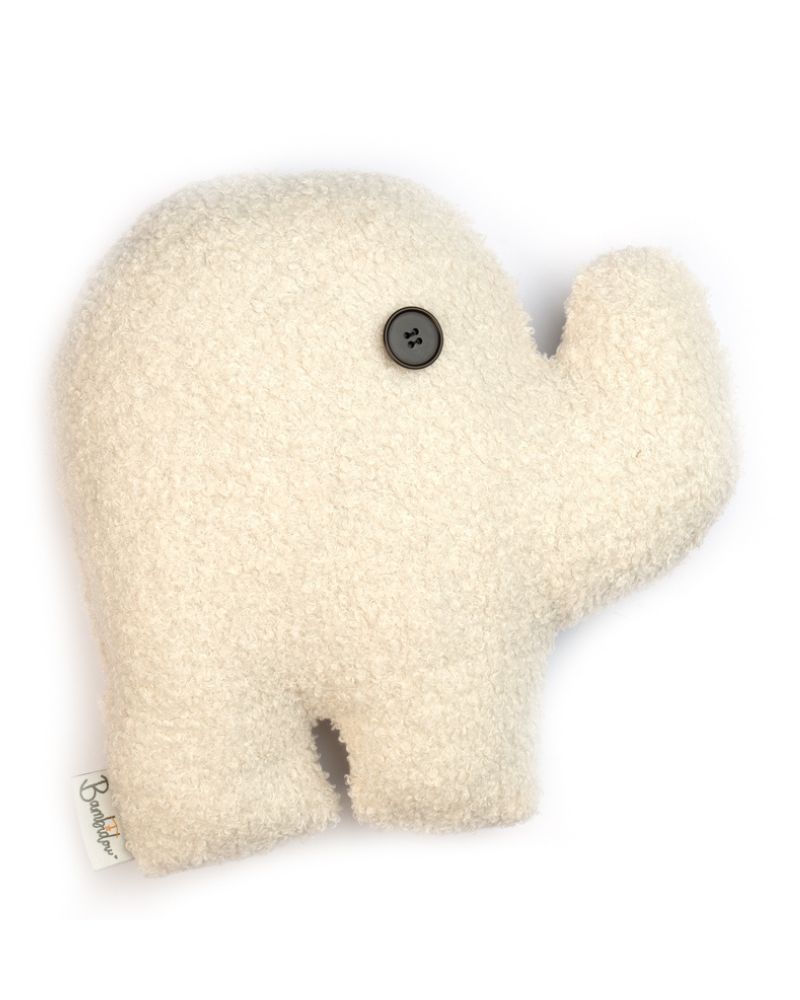 Coussin Eléphant Bouclette Ivoire