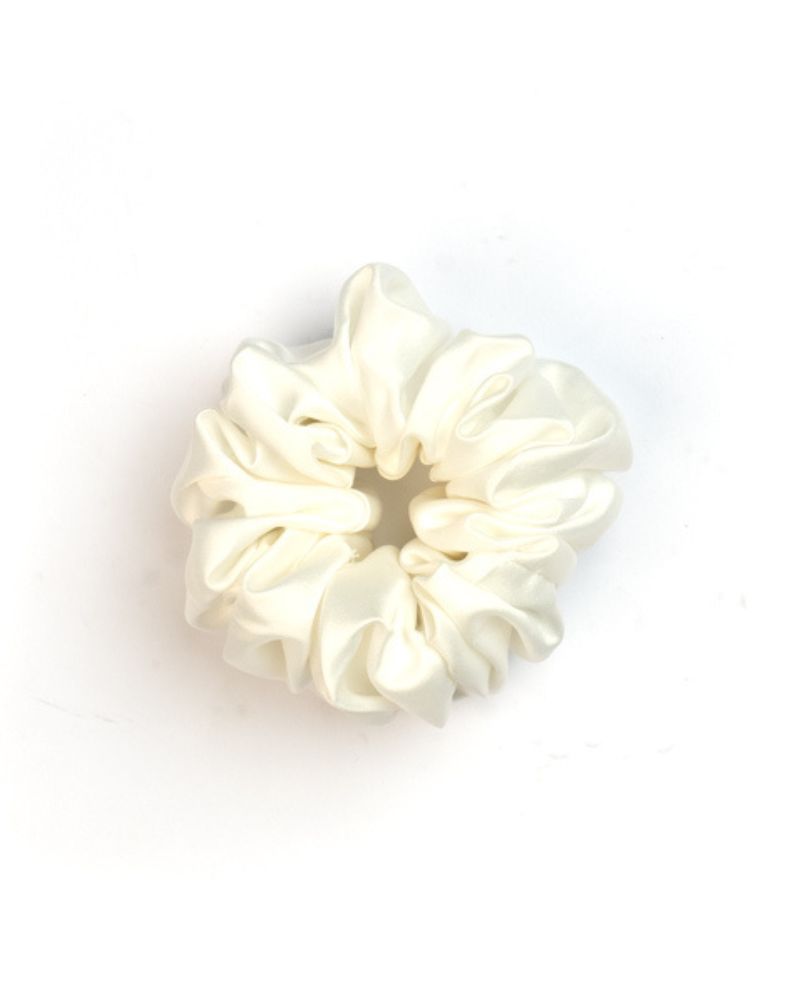 Chouchou en soie  Blanc