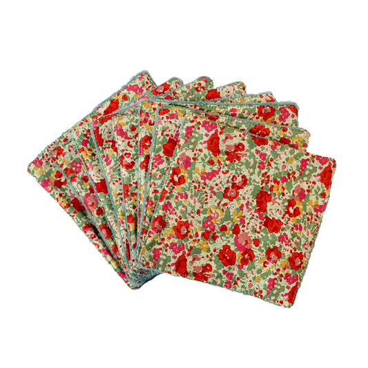 Pk 8 Lingettes Lavables Liberty Rouge Anjou