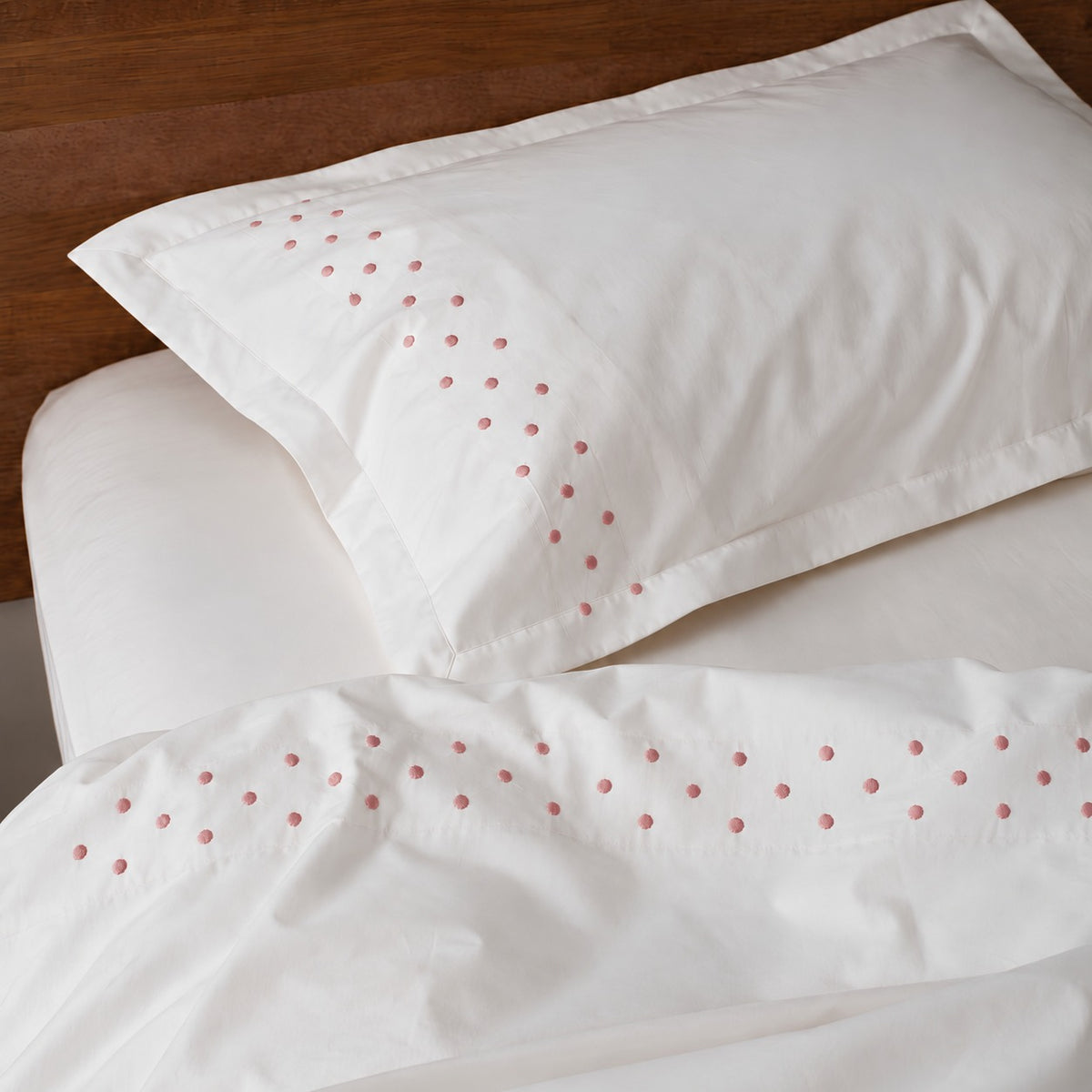 Ensemble Drap 2 Places + Taies brodé Maman - Rose Poudre