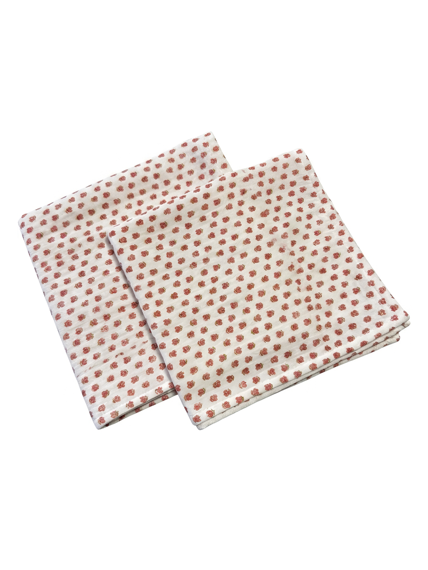 Lot 2 Bavoirs d'épaule Lange Gaze de coton Tulipe Rouge